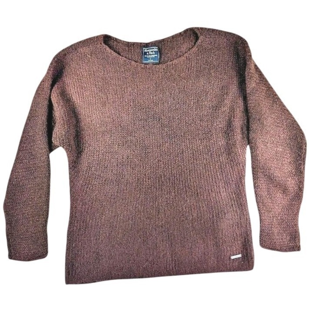 Abercrombie & Fitch Womens Brown Knit Crewneck Long‎ Sleeve Sweater Large
